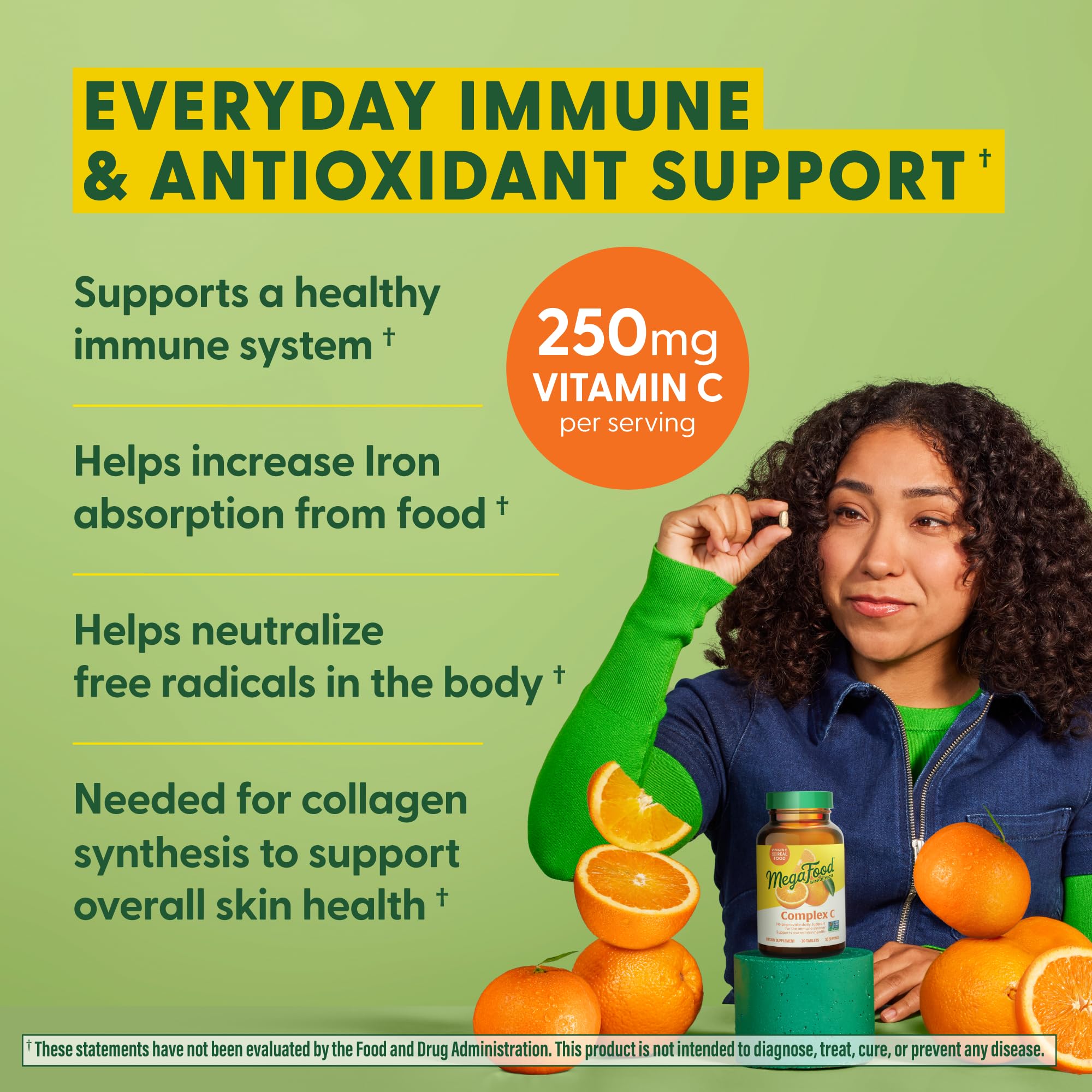 Real ingredients like orange and cranberry in MegaFood Complex C for daily wellness