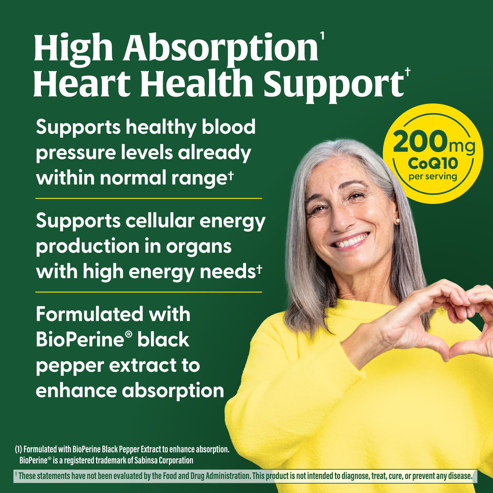 MegaFood CoQ10 bottle visualizing antioxidant support for aging and brain health.