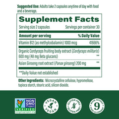 MegaFood Cordyceps capsules closeup highlighting convenient daily capsule