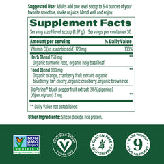 Front of MegaFood packaging showing allergen-free turmeric blend for everyday support