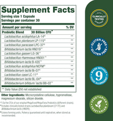MegaFood Digestive Probiotic capsule close-up supporting regularity with multiple strains.