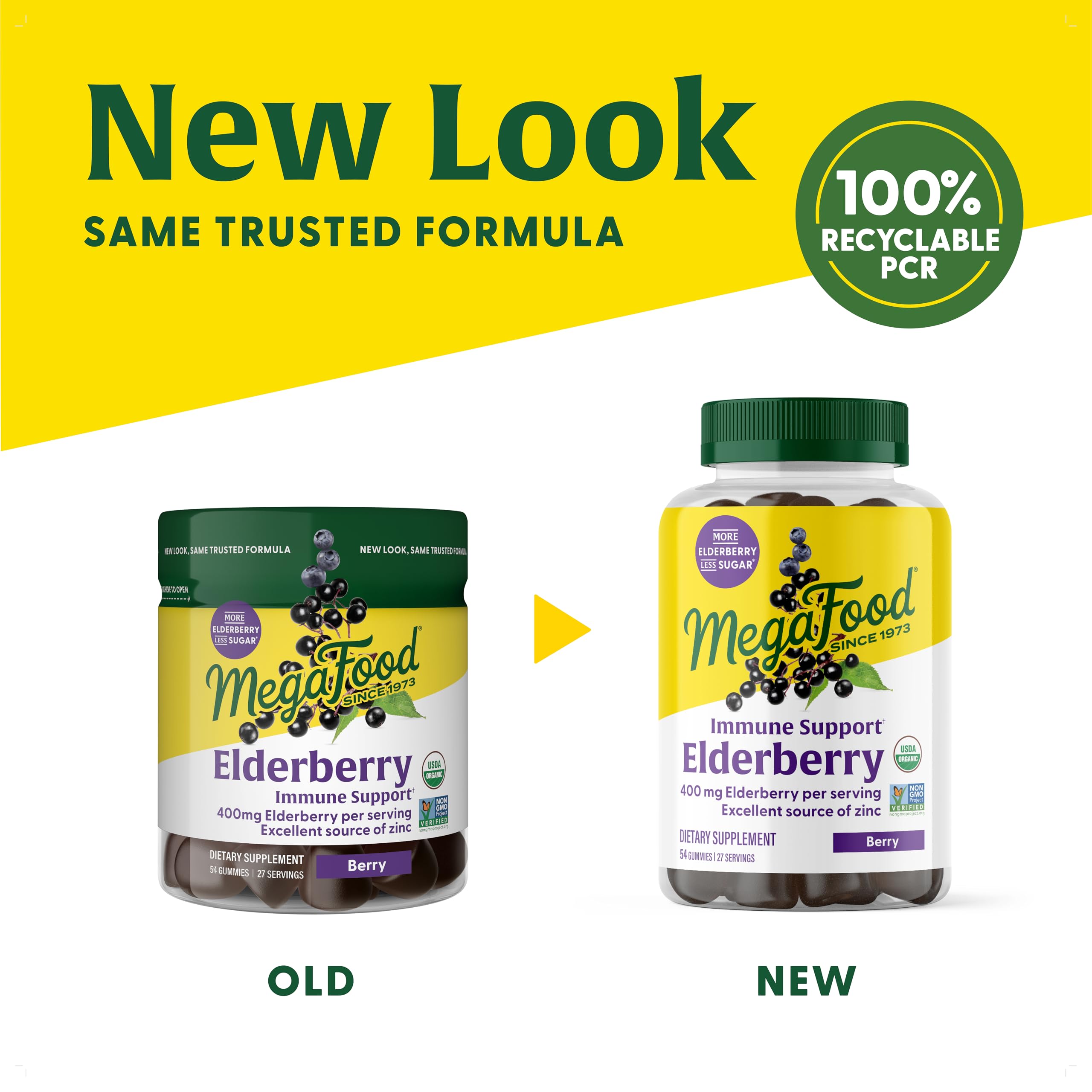 MegaFood Elderberry Gummies highlighting zinc ingredient for immune support