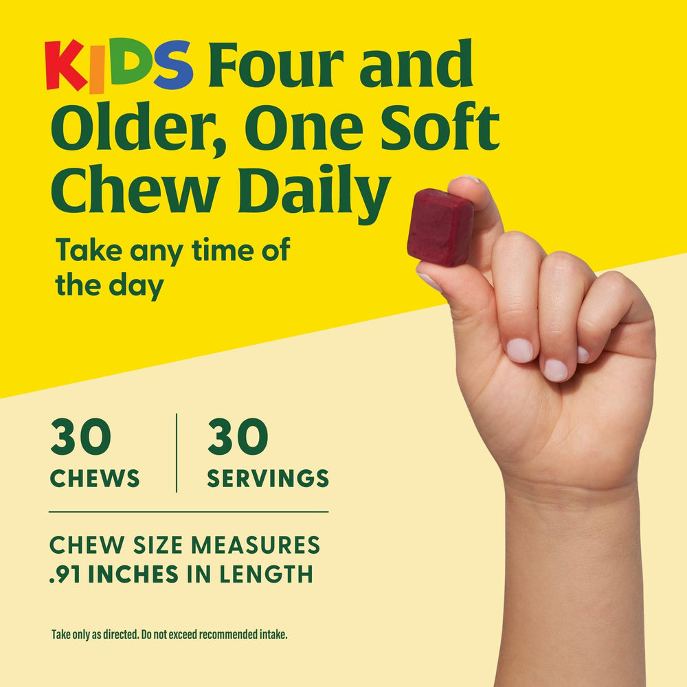 MegaFood Kids One Daily allergen-free badge signals safety features