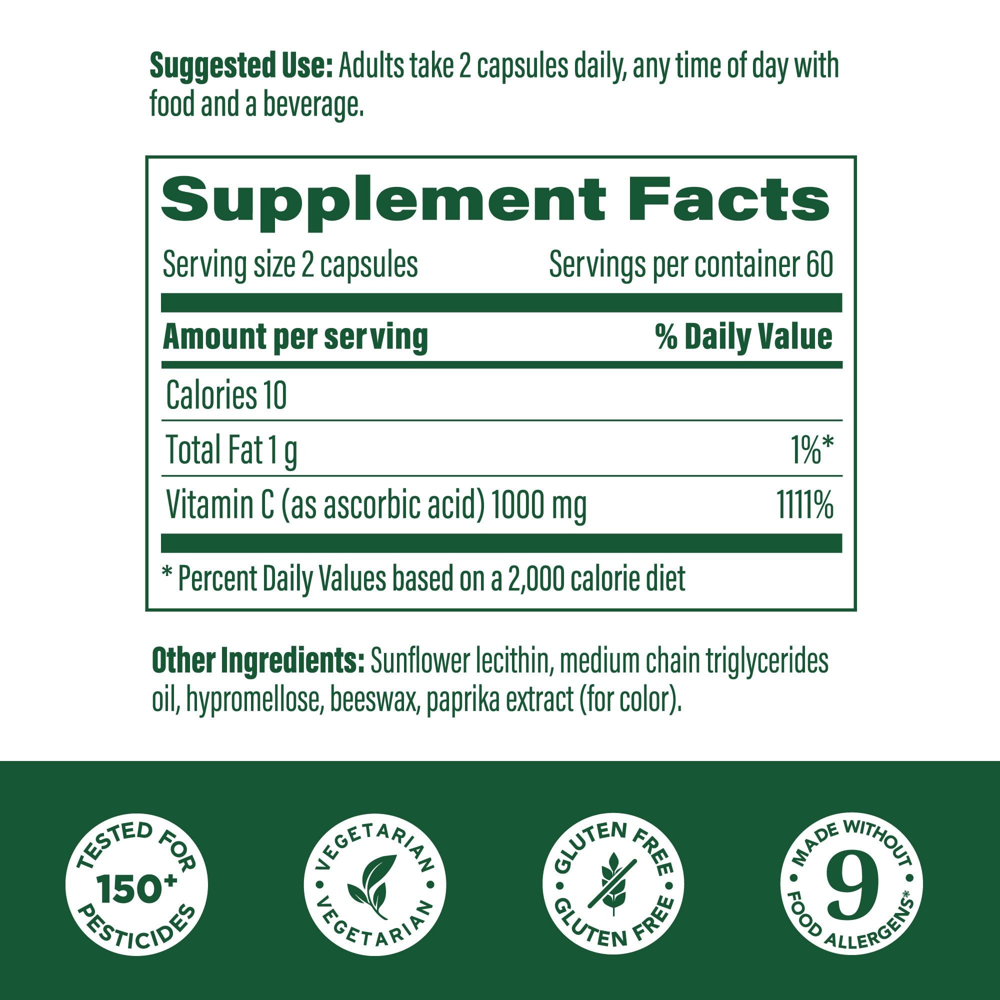 Close-up of MegaFood Liposomal Vitamin C capsules for easy intake.