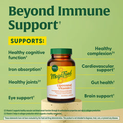 Ingredients panel showing MegaFood Liposomal Vitamin C formulation.
