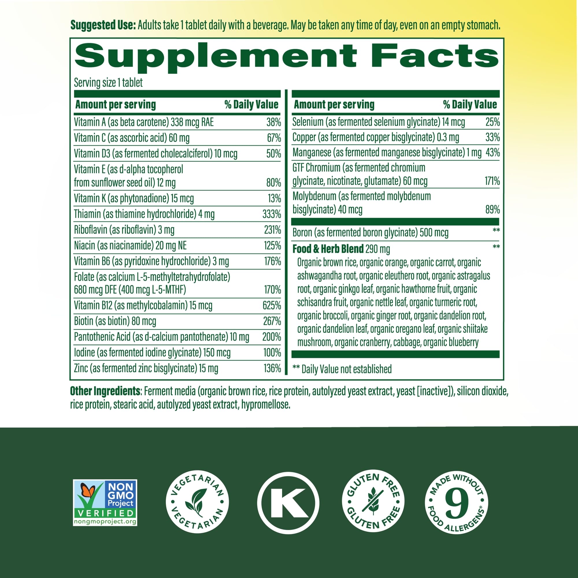 Close-up of MegaFood Men 40+ tablets for easy daily intake