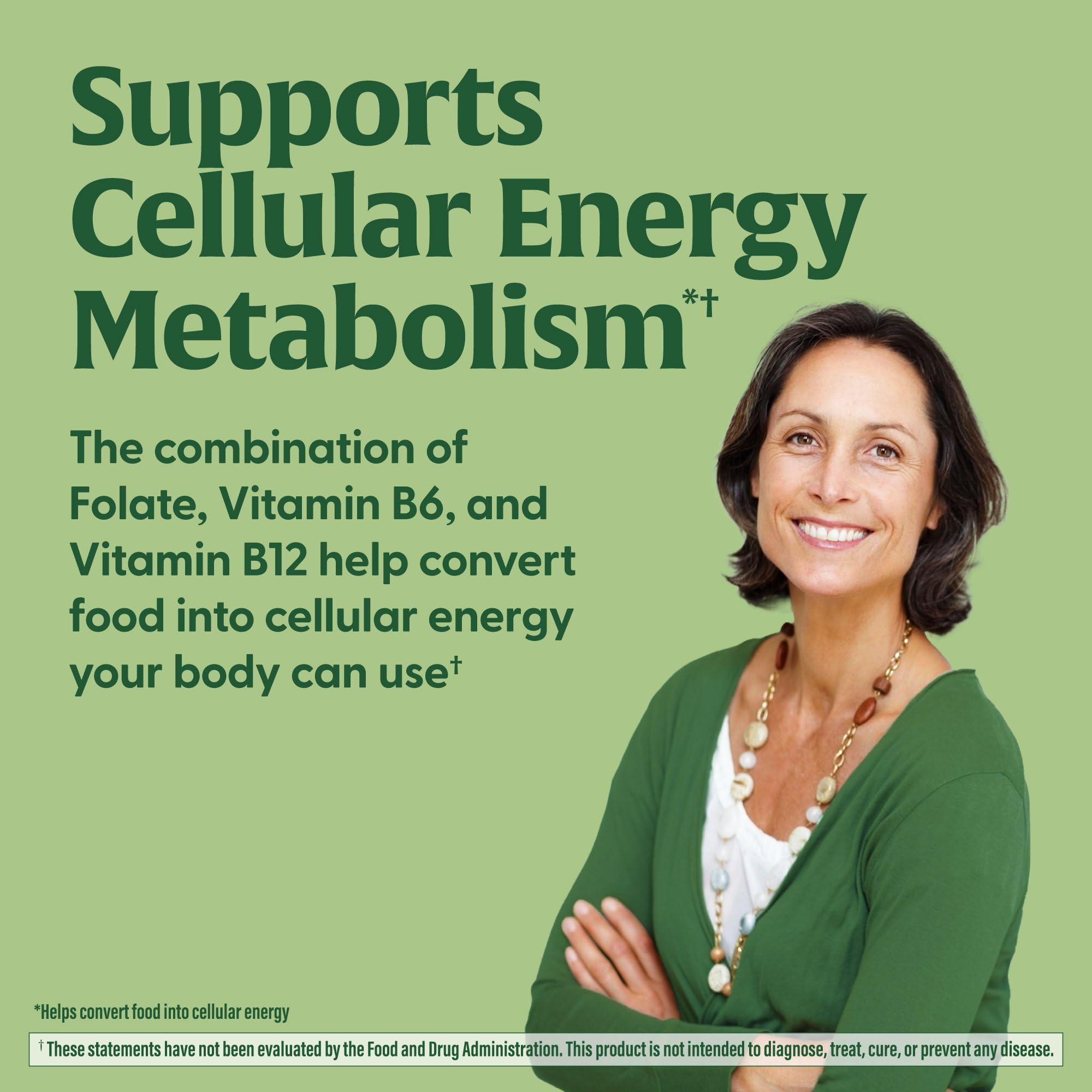 Label detail: methylfolate and B12 nutrients on MegaFood bottle.