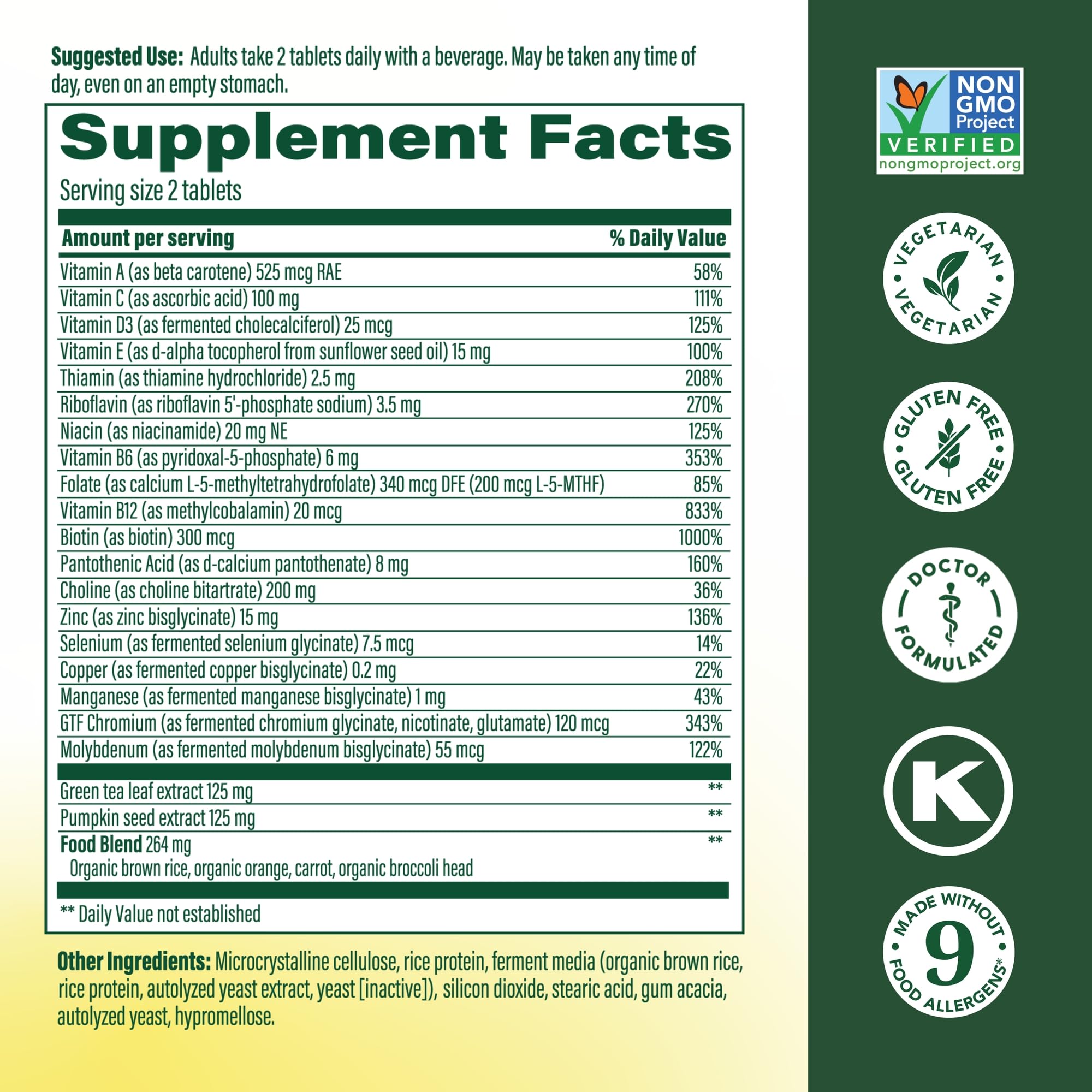 MegaFood Multi for Men 55+ tablets inside the bottle for daily nutrient support