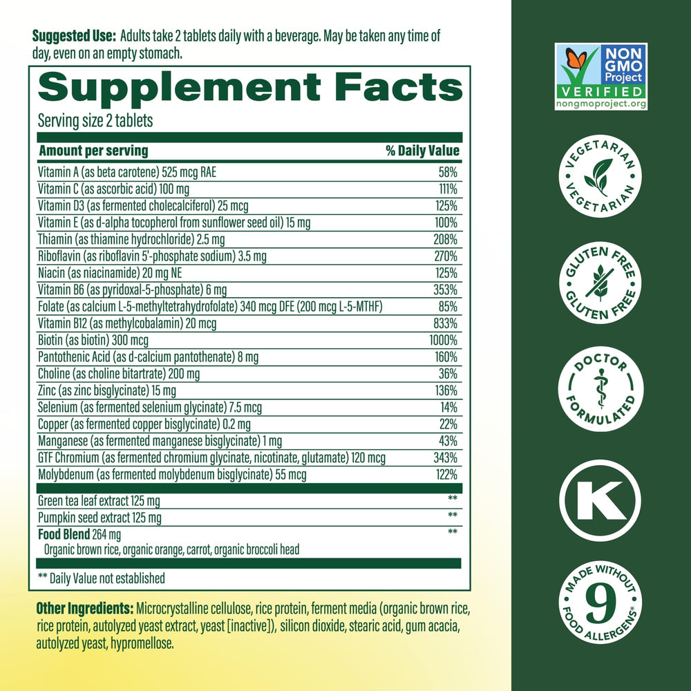 MegaFood Multi for Men 55+ tablets inside the bottle for daily nutrient support