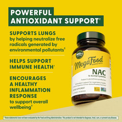 MegaFood NAC label close-up showing 600 mg per serving.