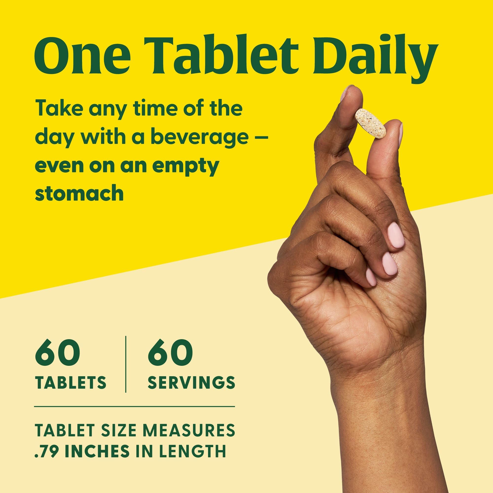 MegaFood One Daily nutrition label lists 22 essential nutrients