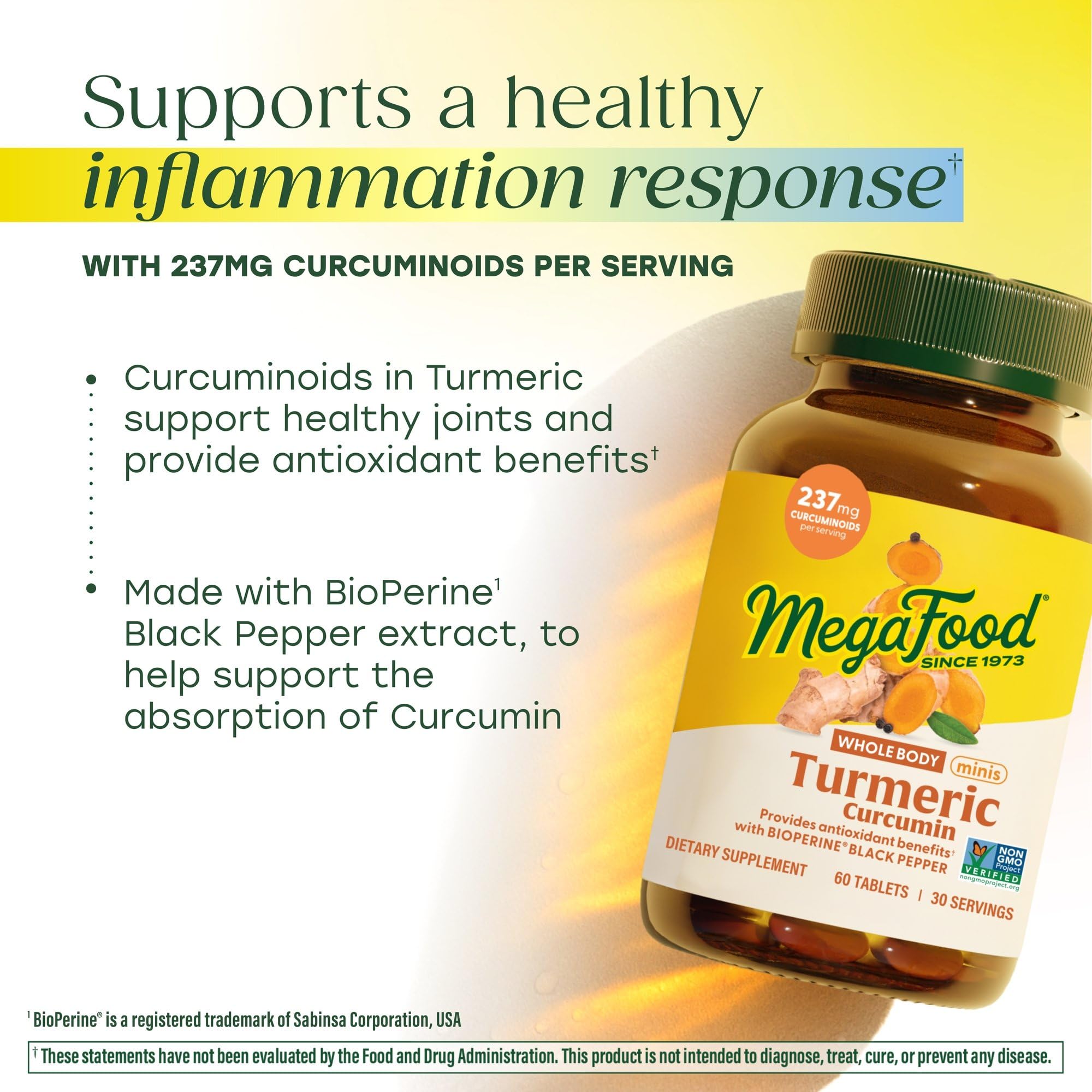 MegaFood real-food ingredients per serving including tart cherry and berries