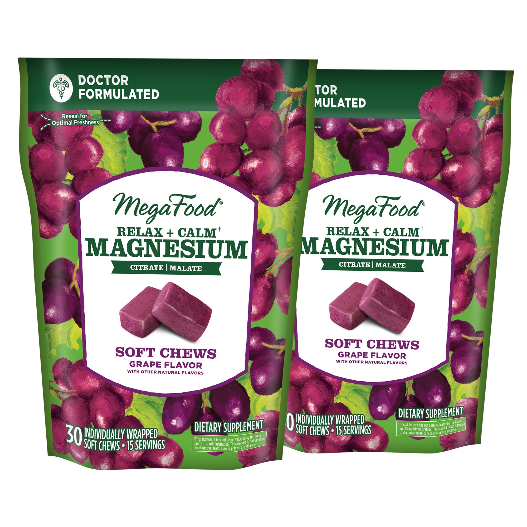 MegaFood Relax + Calm bottle with pour showing on-the-go stress support