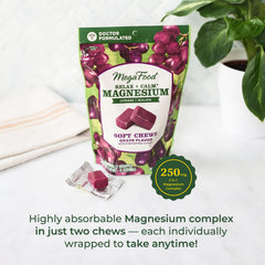 MegaFood Relax + Calm ingredients panel emphasizing magnesium citrate and malate blend for absorption
