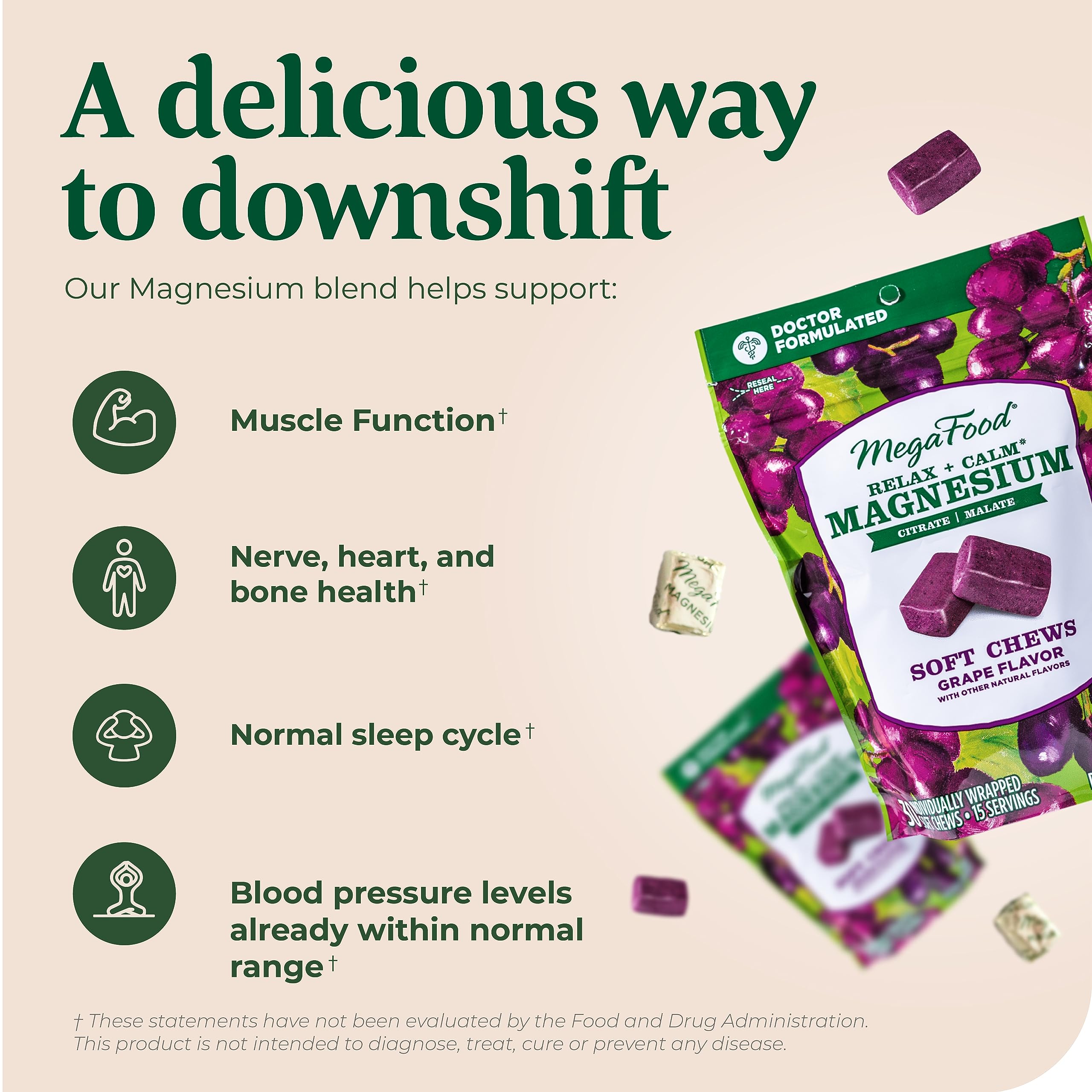 MegaFood Relax + Calm label-front showing vegan and allergen-free notes