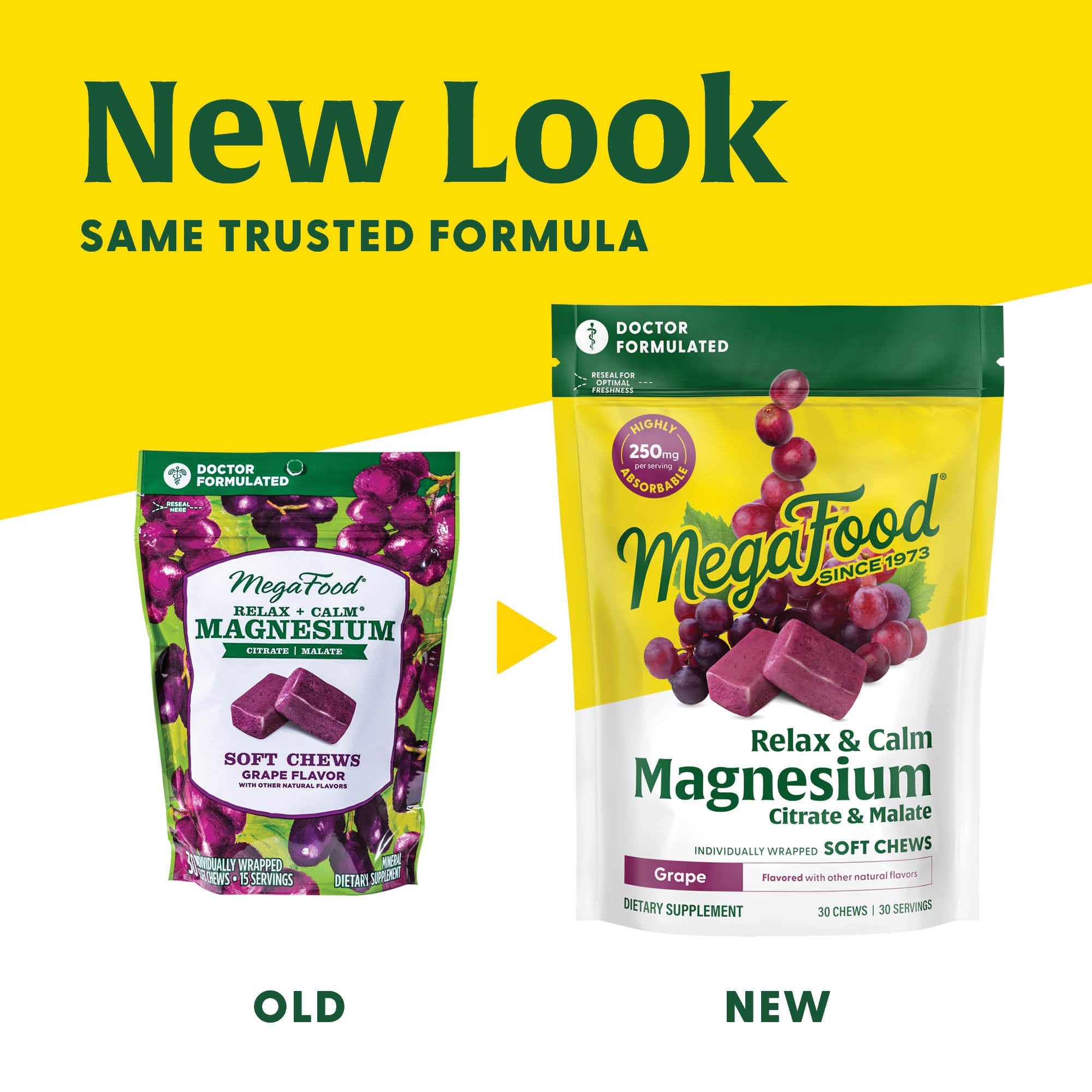 MegaFood Relax + Calm magnesium citrate and malate formulation for absorbable daily support