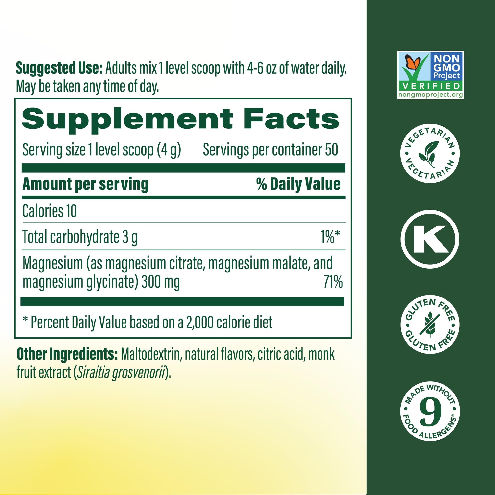 MegaFood Relax + Calm Magnesium scoop beside powder for easy daily use.