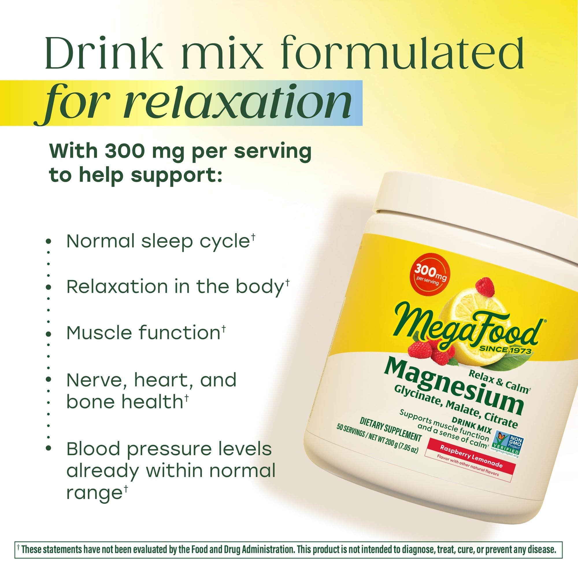 MegaFood Relax + Calm scoop measuring a precise daily magnesium dose.