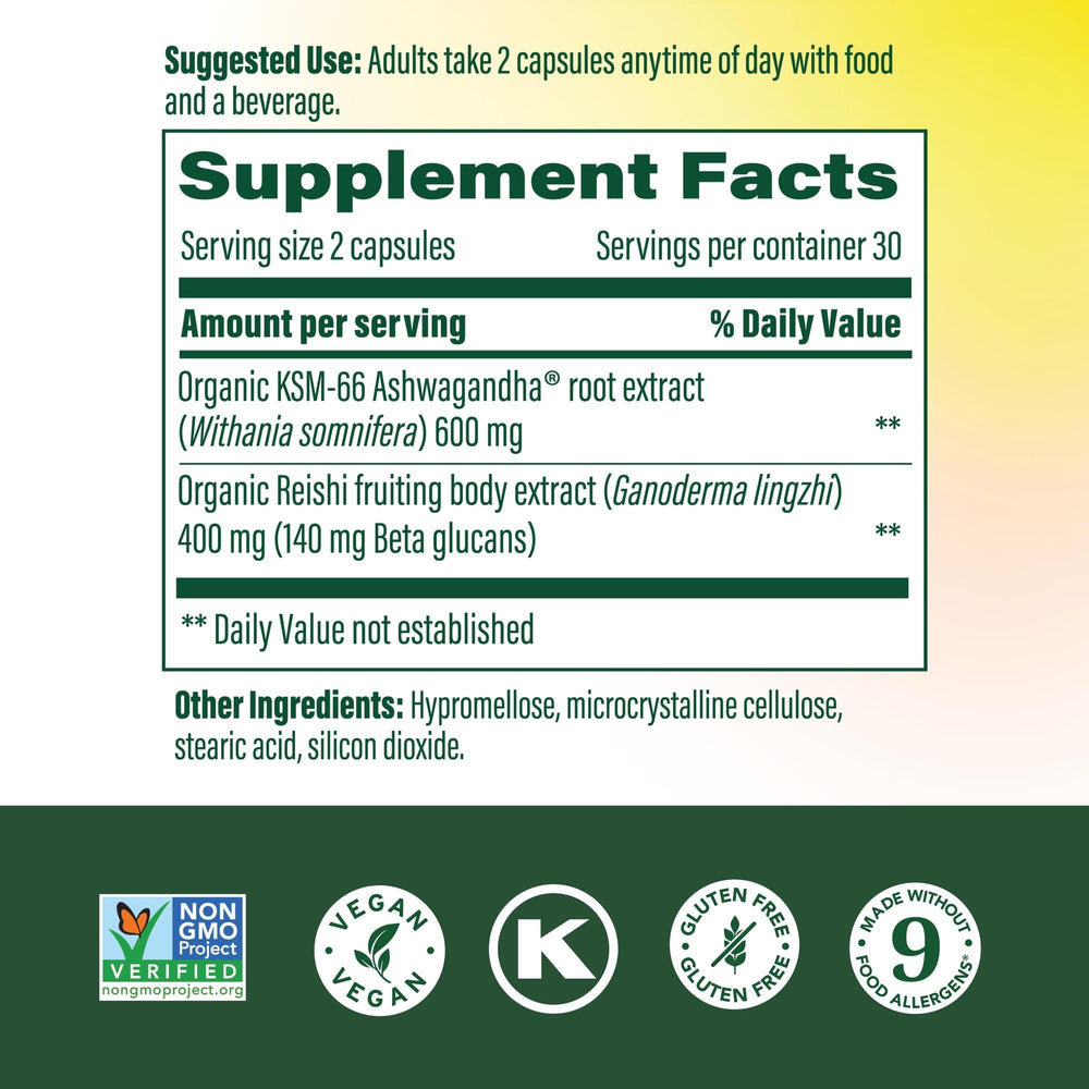 MegaFood capsules image shows convenient vegan stress support you can take anytime