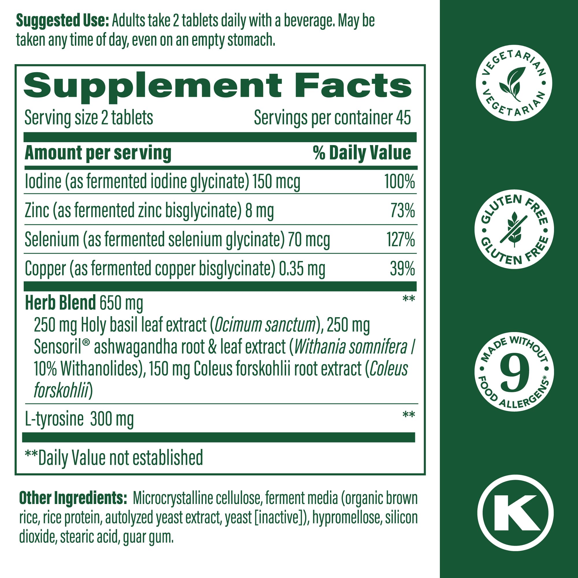 MegaFood Thyroid Strength tablets close-up for easy daily use.