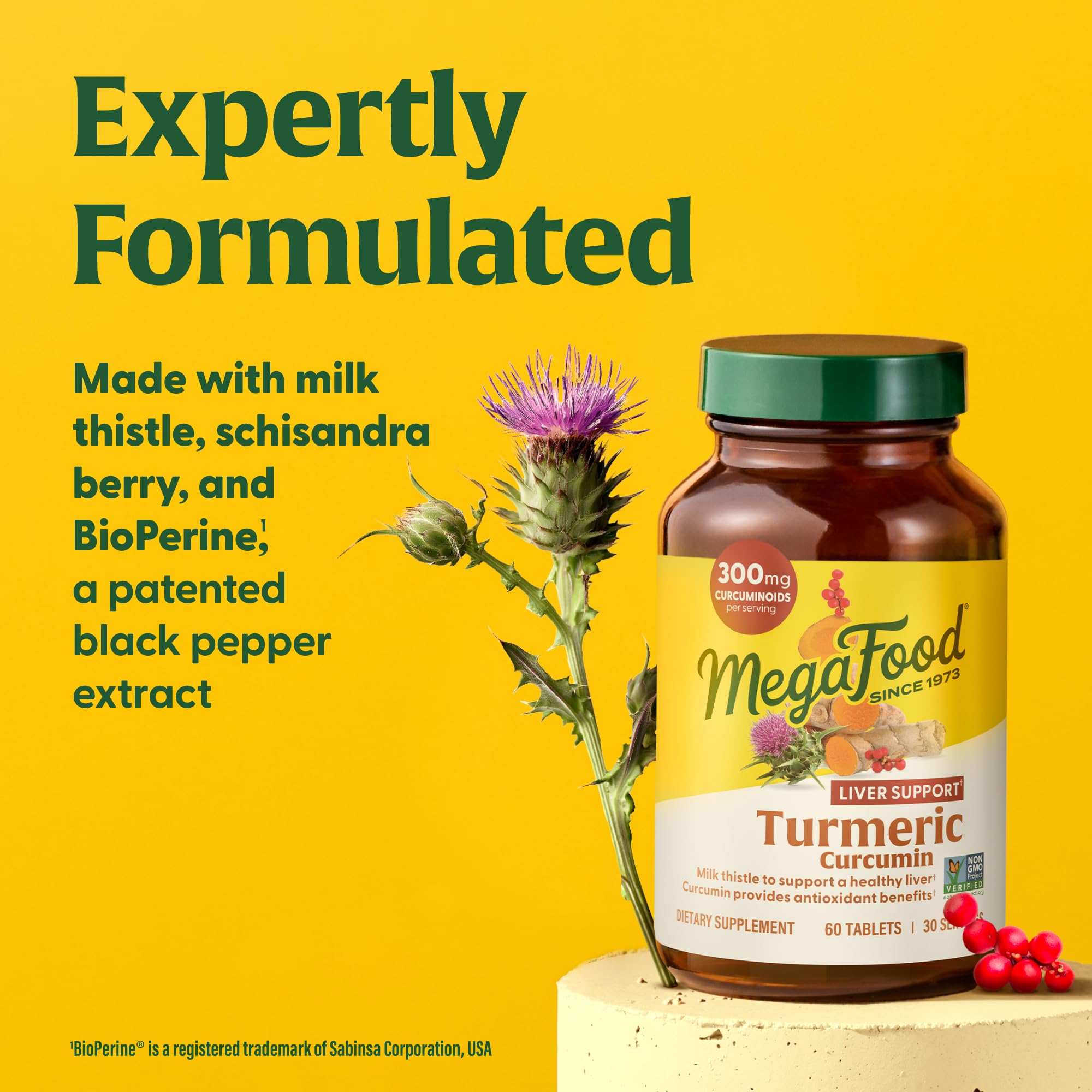 MegaFood turmeric with black pepper extract helps boost absorption.