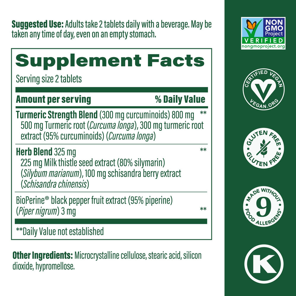 MegaFood Turmeric Curcumin tablets ready for daily wellness support.