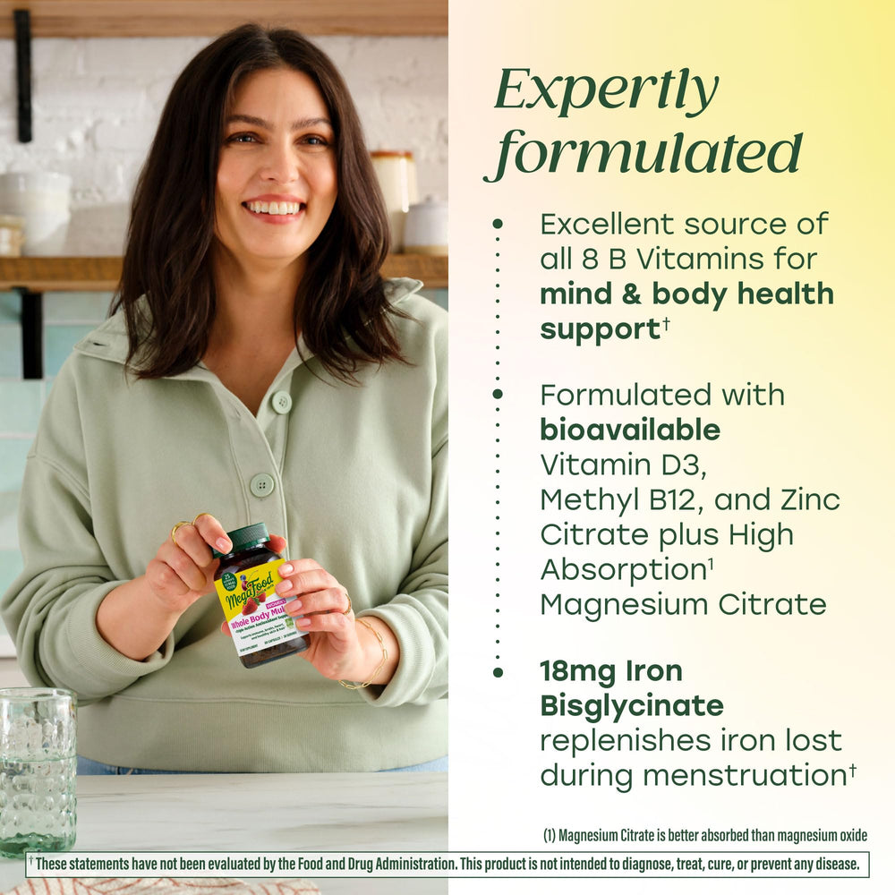MegaFood vitamin D3-K2 bottle label showcasing nutrient blend for bones and immune support
