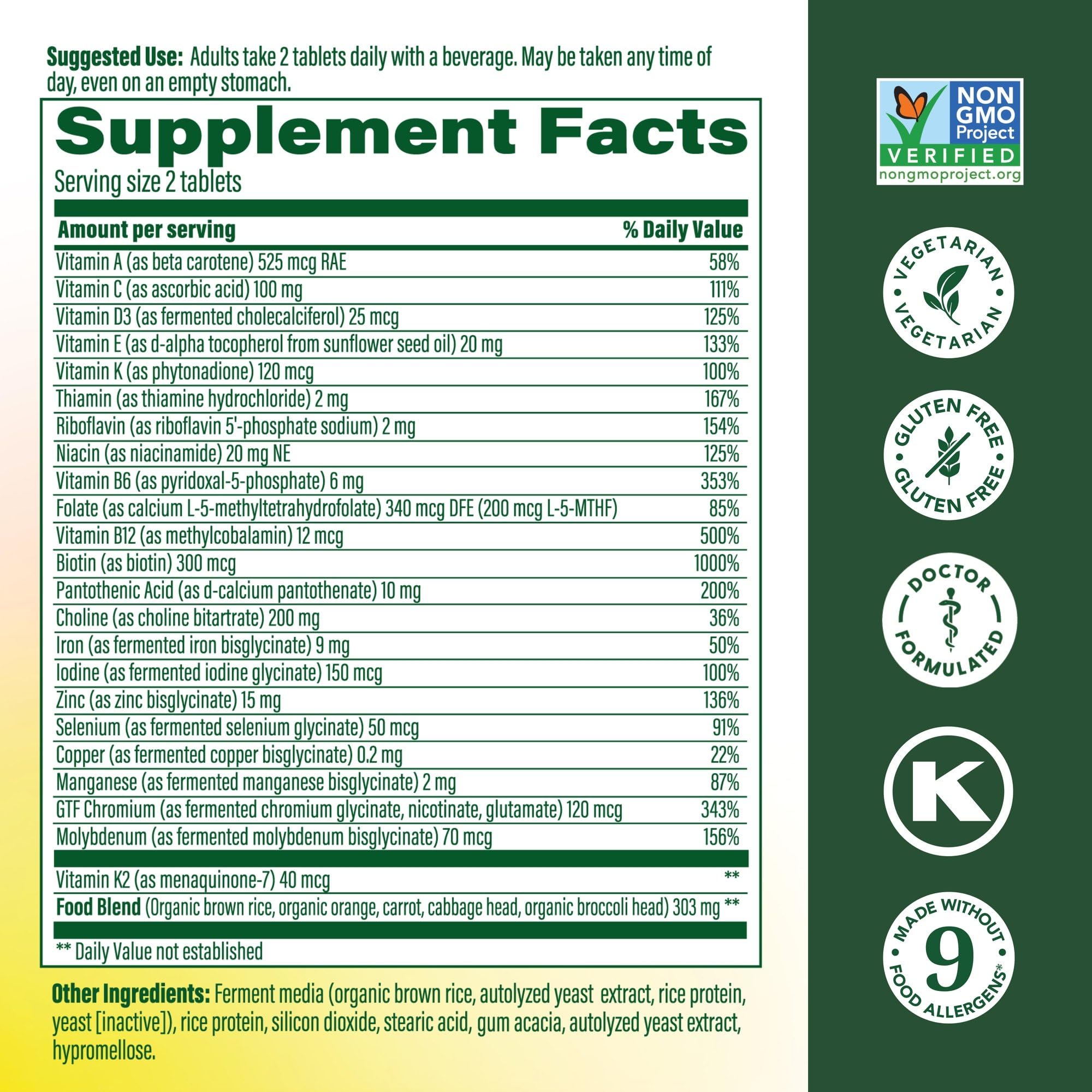 Close-up of MegaFood tablets highlighting easy daily intake.