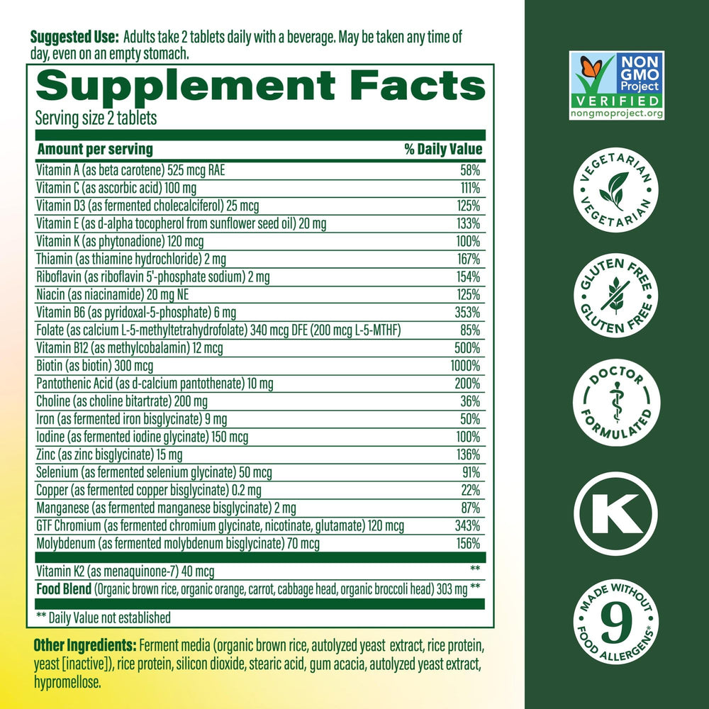 Close-up of MegaFood tablets highlighting easy daily intake.