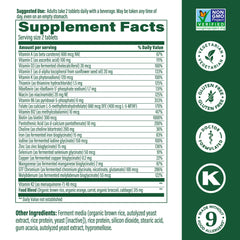 MegaFood Women's Advanced Multivitamin bottle label highlighting iron-rich formula
