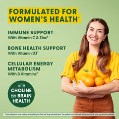 MegaFood Women's Multi Vitamin C D Zinc emphasizes immune health and energy support