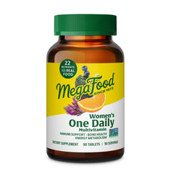 MegaFood Women’s One Daily bottle showing a complete daily multivitamin for women.