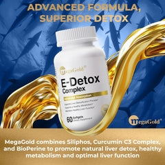 MegaGold softgel capsules close-up highlighting internal health support.