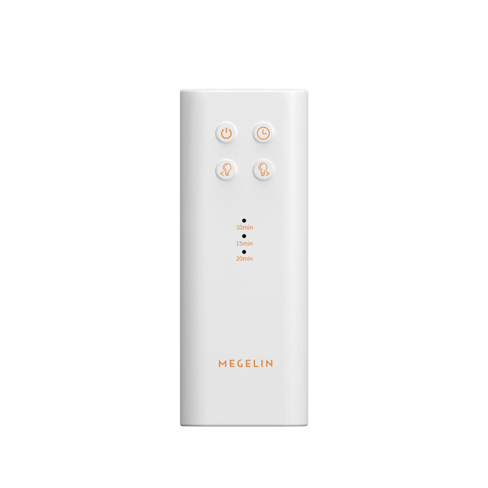 Megelin LED light therapy mask front view in white, ideal for at-home skincare routines.