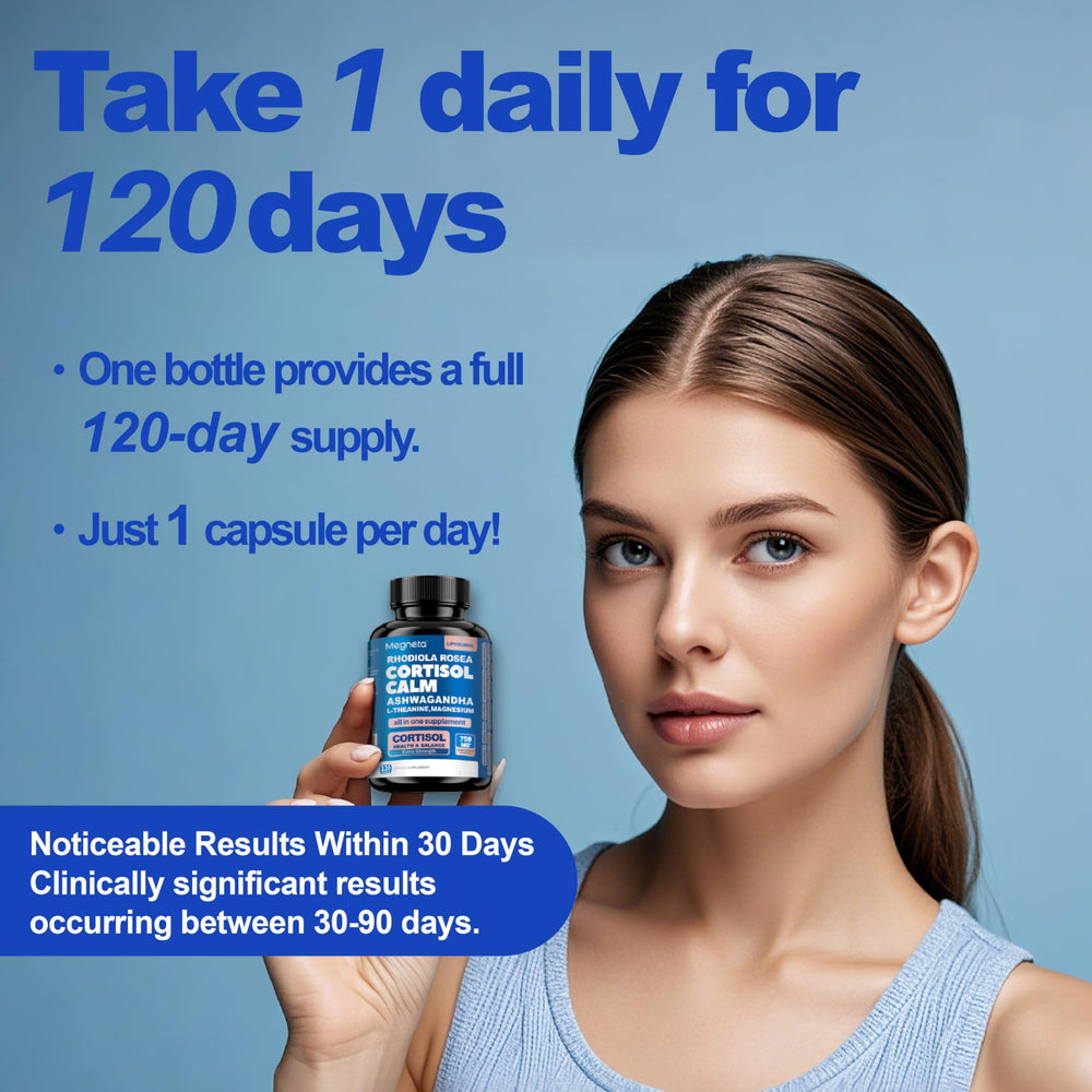 MEGNETA Cortisol Balance lifestyle image depicting an evening routine for focus and relaxation