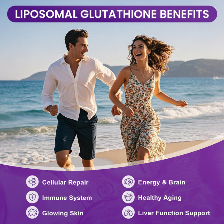MEGNETA Liposomal Glutathione grape flavor label inviting wellness and taste