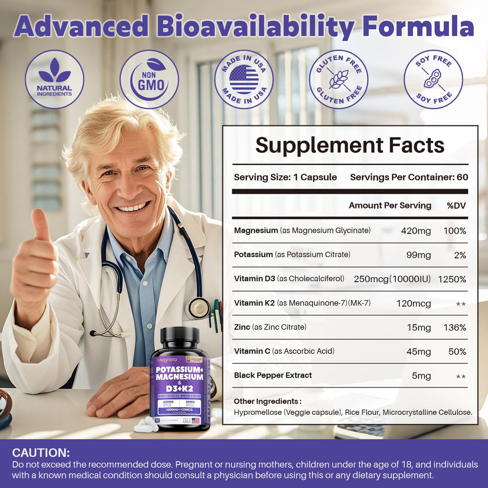 MEGNETA nutrition facts panel closeup guides informed daily choices.