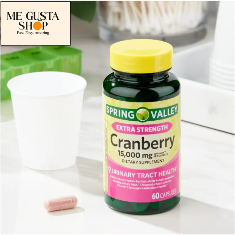 Spring Valley cranberry capsules with pill organizer for organized dosing with ME GUSTA SHOP.