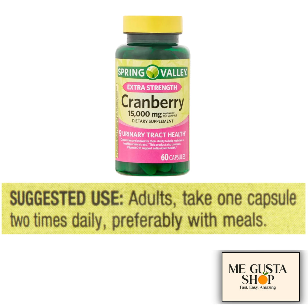 Travel pack of Spring Valley cranberry supplement for on-the-go routines.