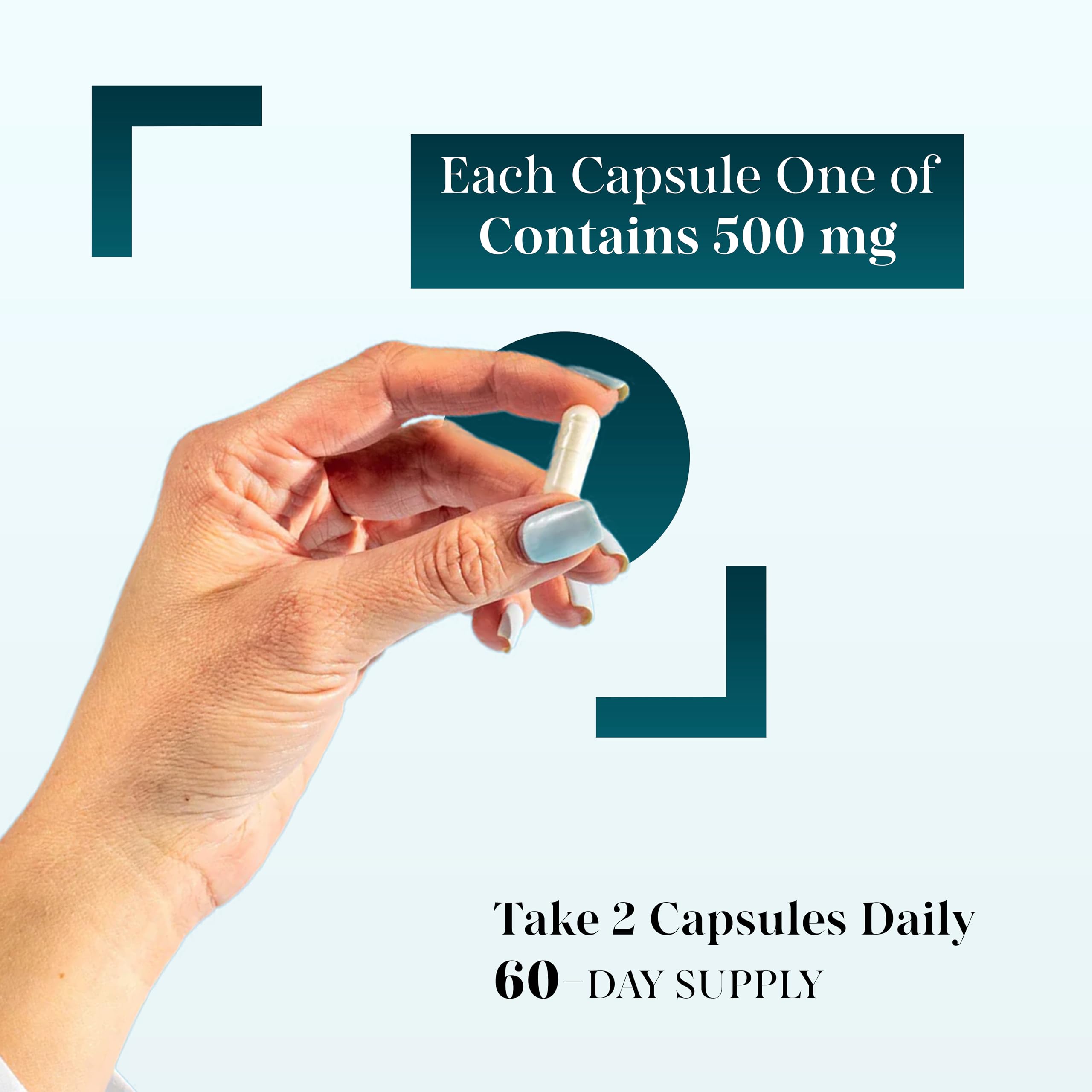 Serving size shows two capsules per day for consistency.
