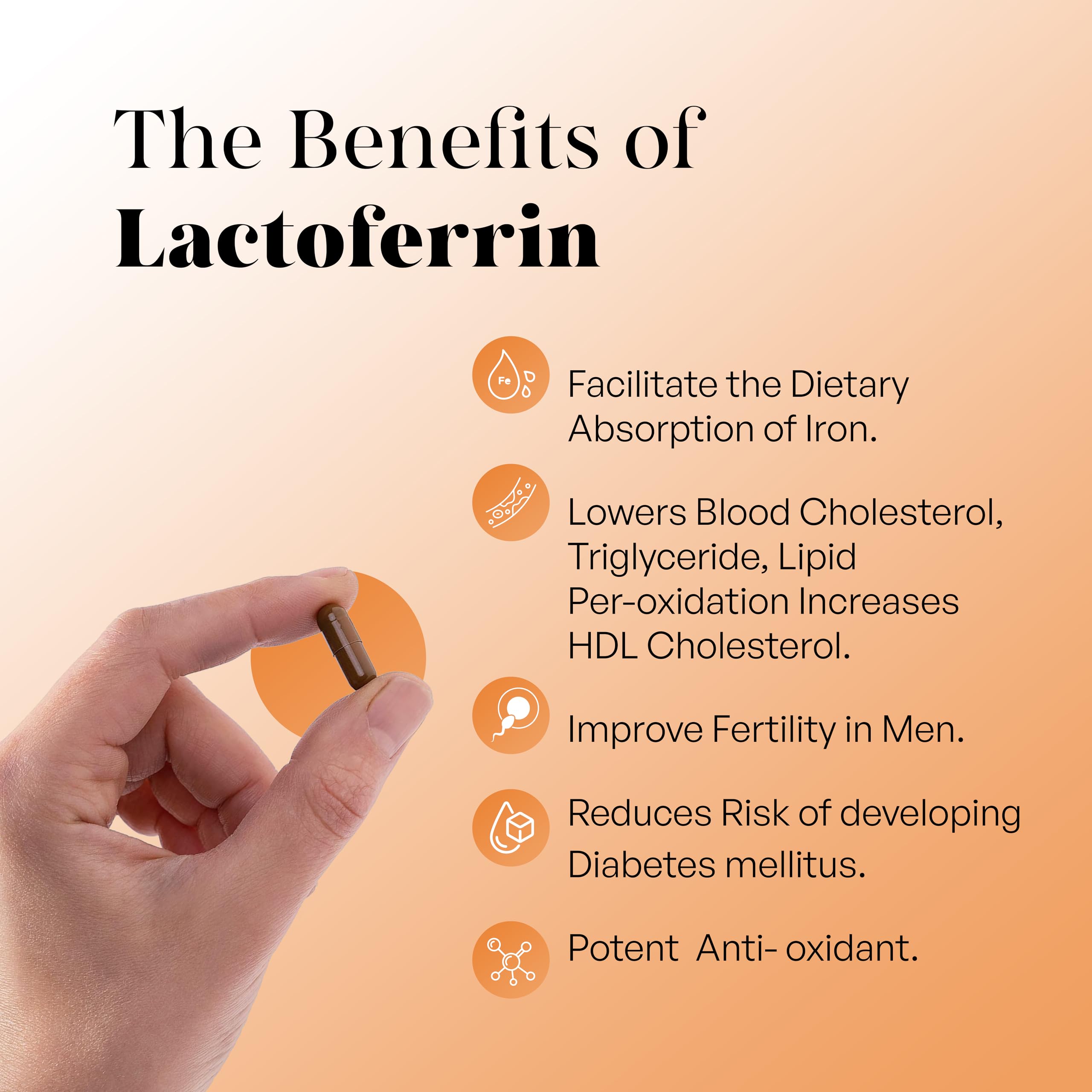 MEIBOTAN lactoferrin label detail showing ingredients and antioxidant focus