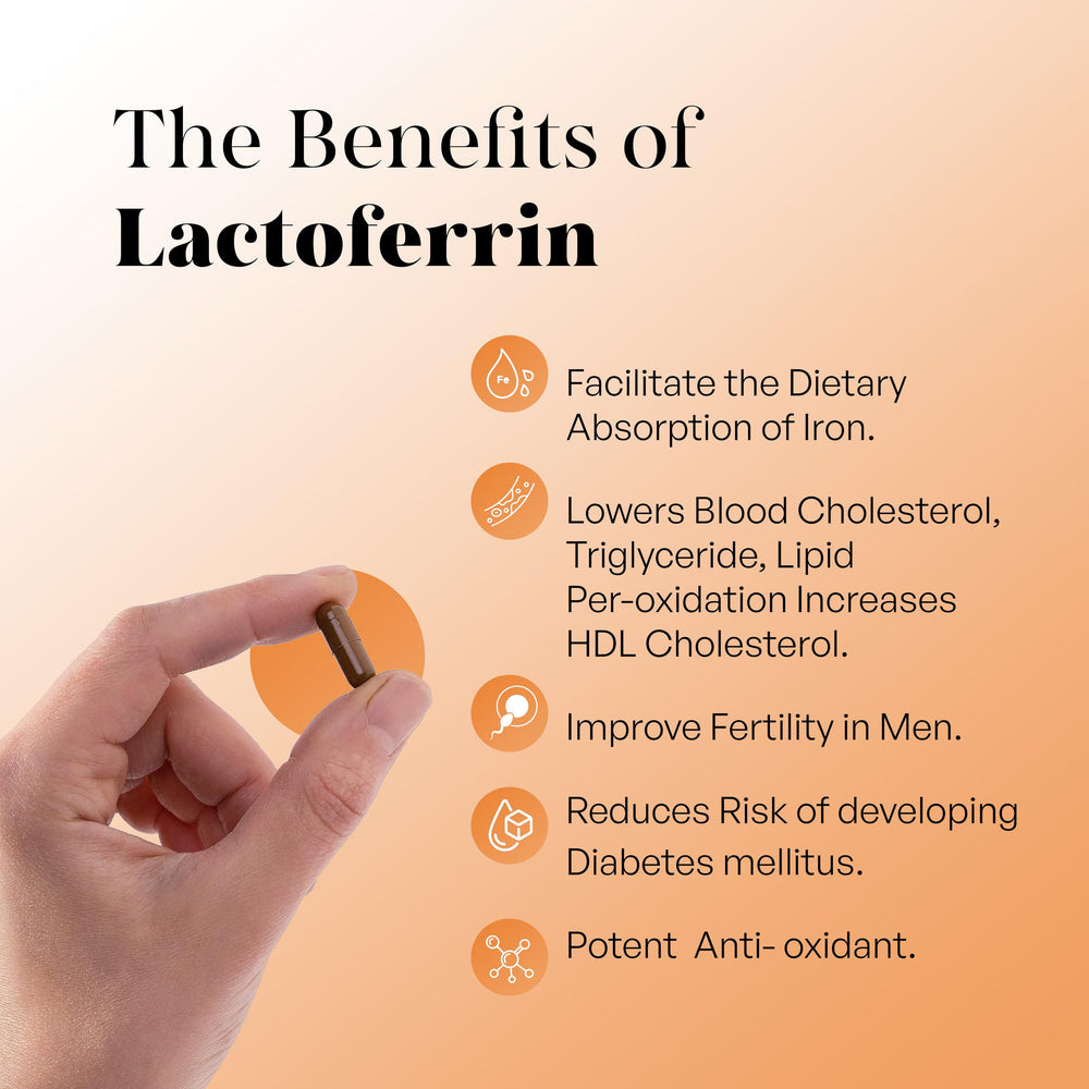 MEIBOTAN lactoferrin label detail showing ingredients and antioxidant focus