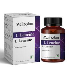 MEIBOTAN L-Leucine bottle front for vegan muscle support.