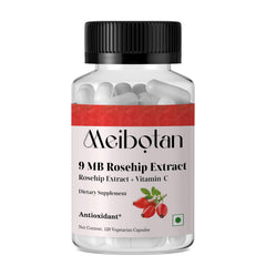 MEIBOTAN Rose HIPS capsules close-up highlighting high-potency vitamin C support