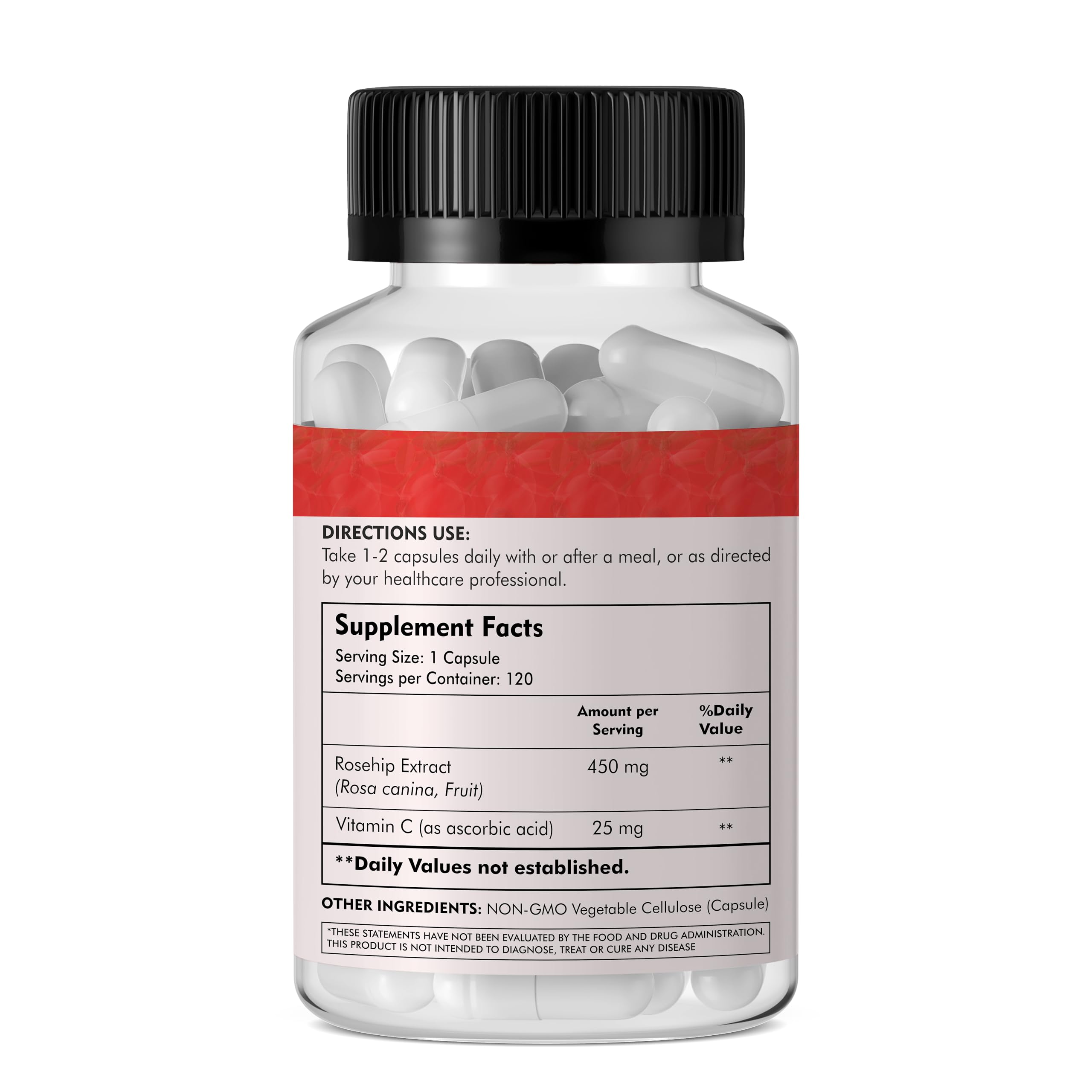 MEIBOTAN Vitamin C with Rose HIPS ingredients list for transparency