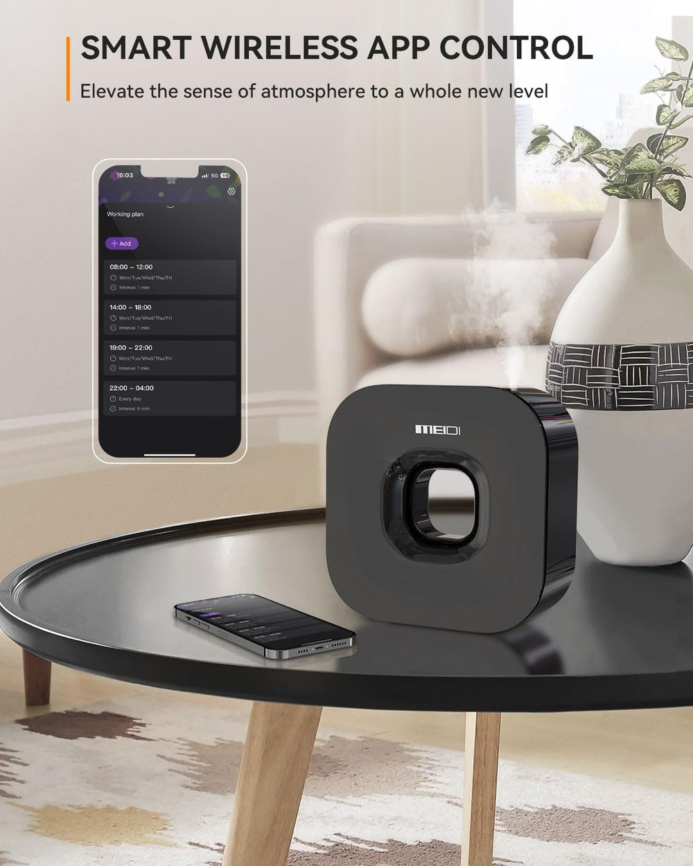 MEIDI 360 coverage shows wide aroma diffusion across large rooms