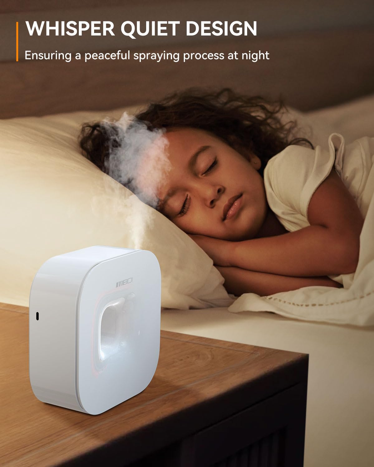 MEIDI Waterless Diffuser Type-C power connection for flexible charging options.
