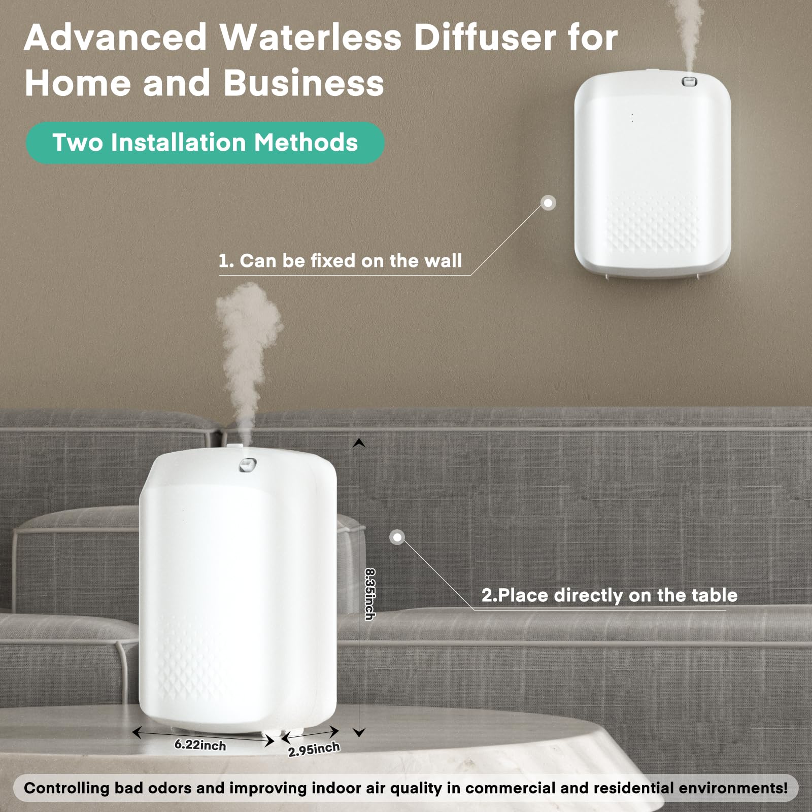 Meifuly diffuser with manual and app control options