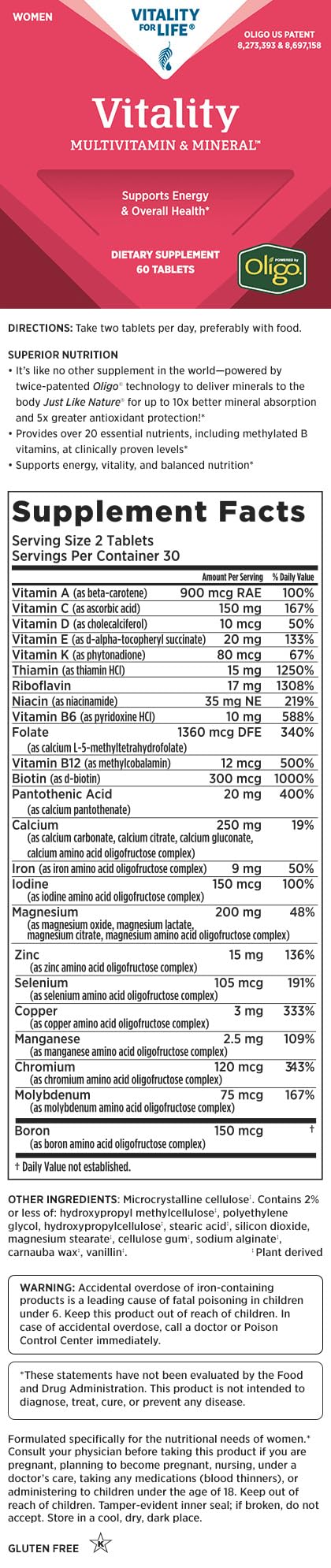 Melaleuca women's multivitamin tablets close-up highlighting texture and daily energy support.
