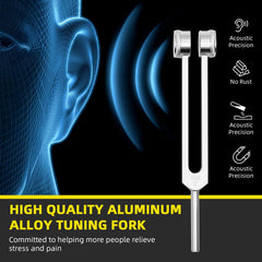 MELHA tuning fork wheel adjustment closeup showing adjustable frequency for versatile use.